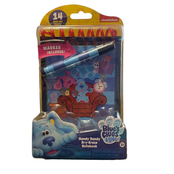 Nickelodeon Toys Blues Clues And You Handy Dandy Dry Erase Notebook 4 Wipe Off Pages New